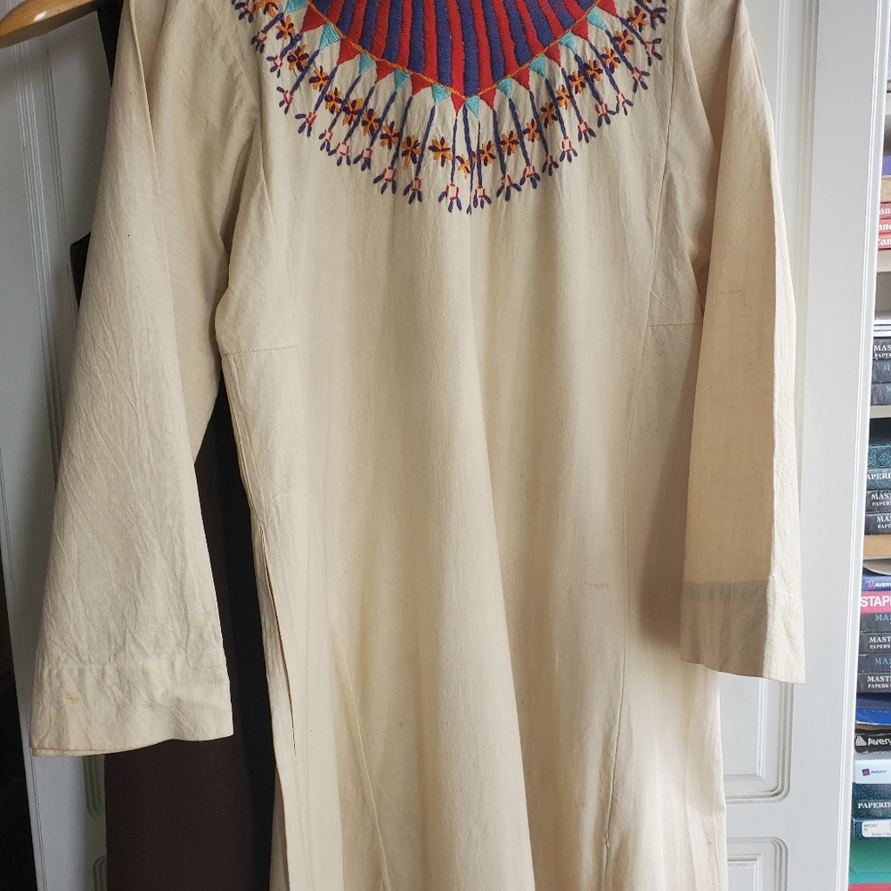 Hand-made along the Nile muslin maxi at-home dress